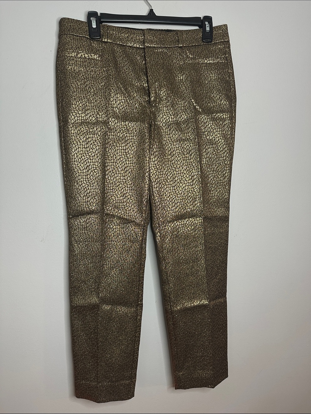 Banana Republic Metallic Gold Textured Dress Pants size 10 NWT